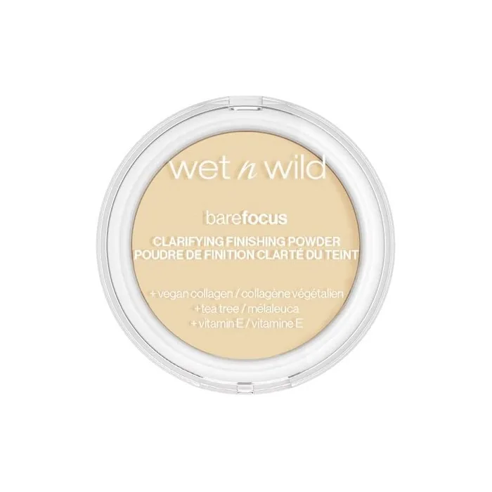 Wet n Wild Bare Focus Clarifying and Finishing Powder with Hyaluronic Acid and Vitamin E for Fair/Light Skin Tones
