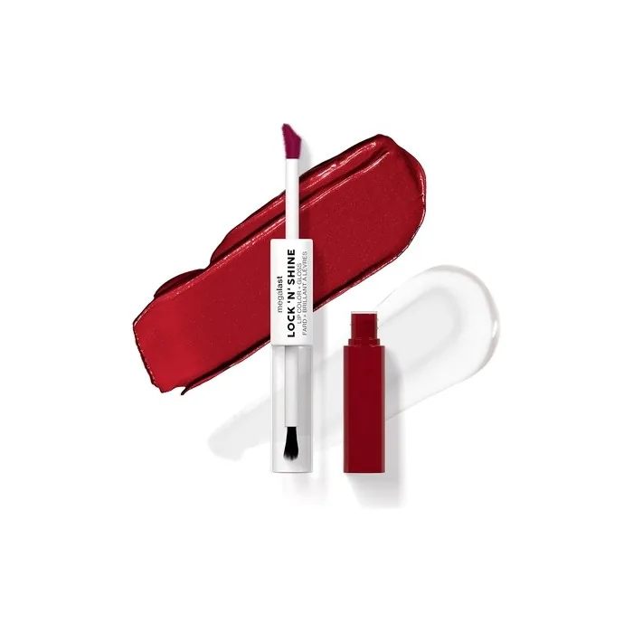 Wet 'n' Wild Megalast Lock n' Shine Dual-Ended Lip Color and Clear Gloss with Vitamin E and Jojoba Oil Enriched Formula Red-Y-For Me Shade