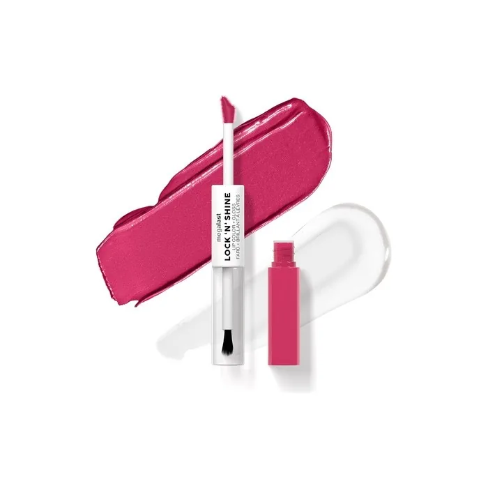 Wet 'n' Wild Megalast Lock n' Shine Dual-Ended Lip Color and Clear Gloss with Vitamin E and Jojoba Oil Enriched Formula Irresistible Shade