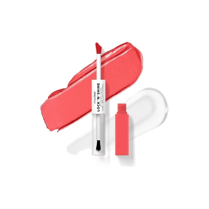 Wet 'n' Wild Megalast Lock n' Shine Dual-Ended Lip Color and Clear Gloss with Vitamin E and Jojoba Oil Enriched Formula Shining Hybiscus