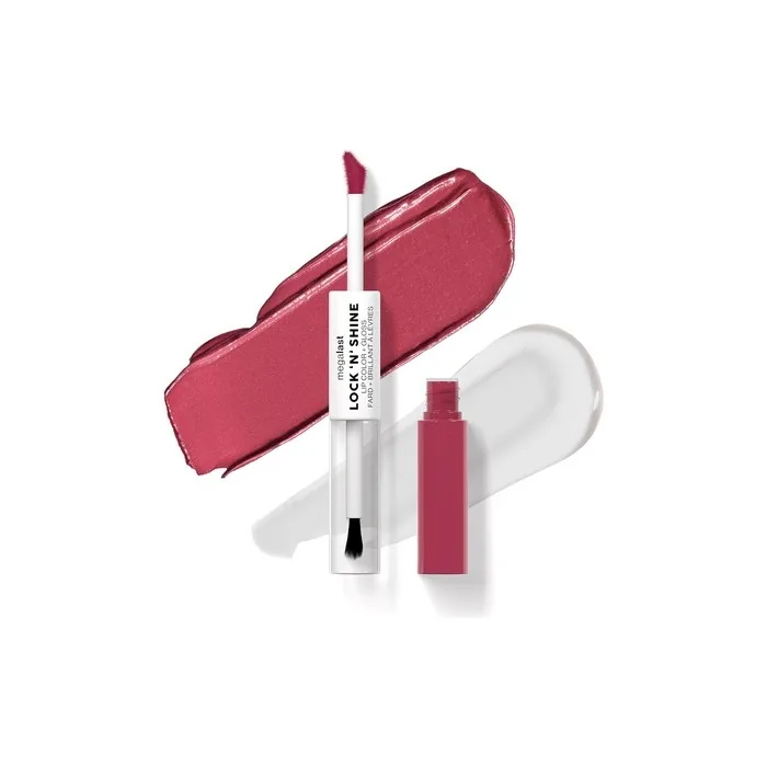 Wet n Wild Megalast Lock n' Shine Dual-Ended Lip Color and Clear Gloss Vitamin E and Jojoba Oil Enriched Formula La Pink Shade