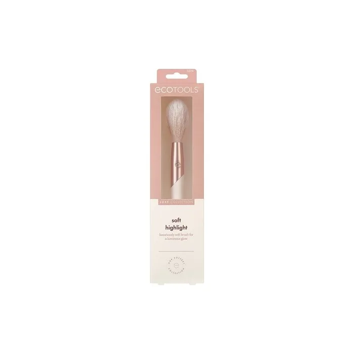 EcoTools Luxe Soft Highlighter Makeup Face Powder Brush Luminous Glow Pink