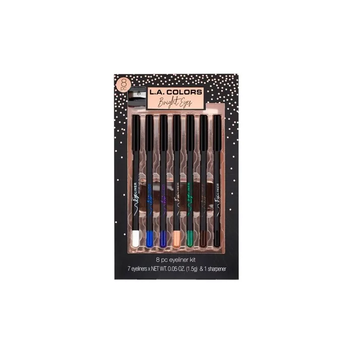 L.A. Colors Bright Eyes Set of 8 Eye Pencils with Sharpener