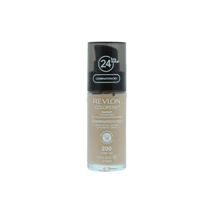 Revlon Colorstay Liquid Foundation Makeup for Combination/Oily Skin SPF 15 Medium-Full Coverage with Matte Finish 30ml 200 Nude