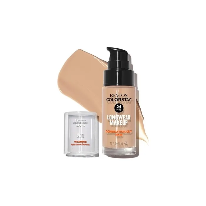 Revlon ColorStay Liquid Foundation for Combination & Oily Skin SPF 15 Medium-Full Coverage with Matte Finish 1.0oz Nude