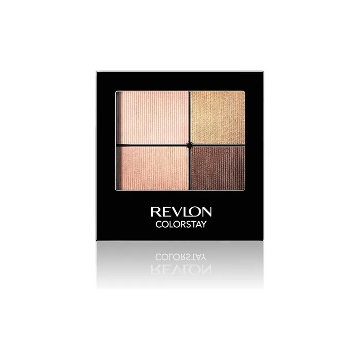 Revlon ColorStay 16 Hour Eyeshadow Quad with Dual-Ended Applicator Brush Longwear Intense Color Smooth Eye Makeup for Day and Night 505 Decadent