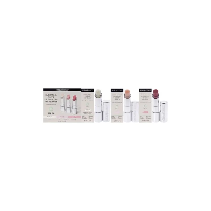 Mdsolarsciences Hydrating Sheer Lip Balm Trio Spf 30 3 Pieces 015 Oz Each In Dream Crystal And Shimmer
