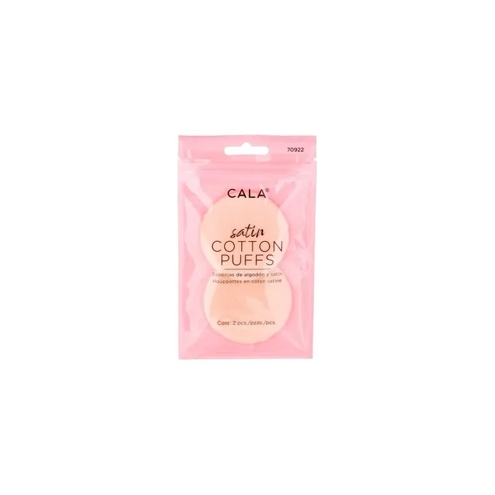 Cala Cosmetic Sponges Satin Cotton Puffs - Pack of 2