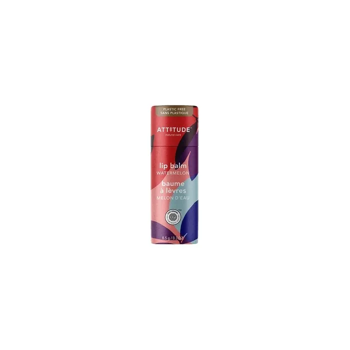 ATTITUDE Plastic-Free Lip Balm with EWG Verified Plant and Mineral Ingredients 8.5g Watermelon