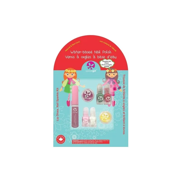 Lip Gloss Nail Sparkle Kit