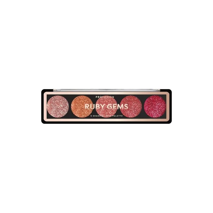 Profusion Cosmetics Ruby Gems 5 Shade Glitter Eyeshadow Palette