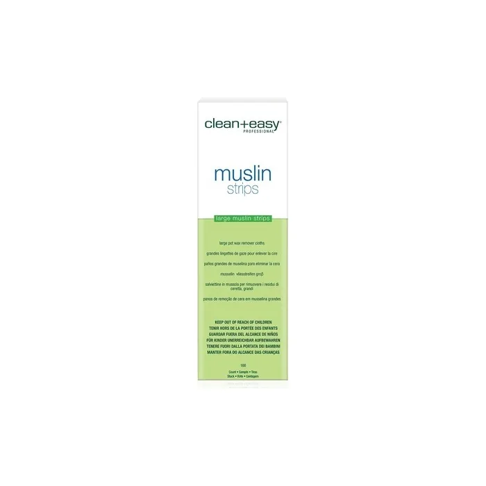 Clean + Easy Large Muslin Strips for Hair Removal 100 Count 3" X 9"