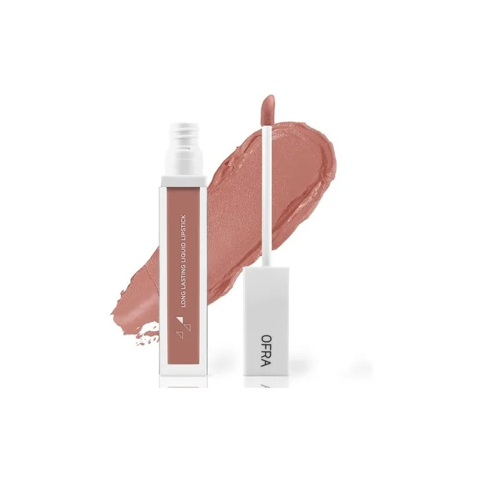 Ofra Cosmetics Sao Paulo Long Lasting Liquid Lipstick Neutral Peach Nude Lightweight Velvet Matte Lip Makeup with Vitamin A and Antioxidants 8g Tube