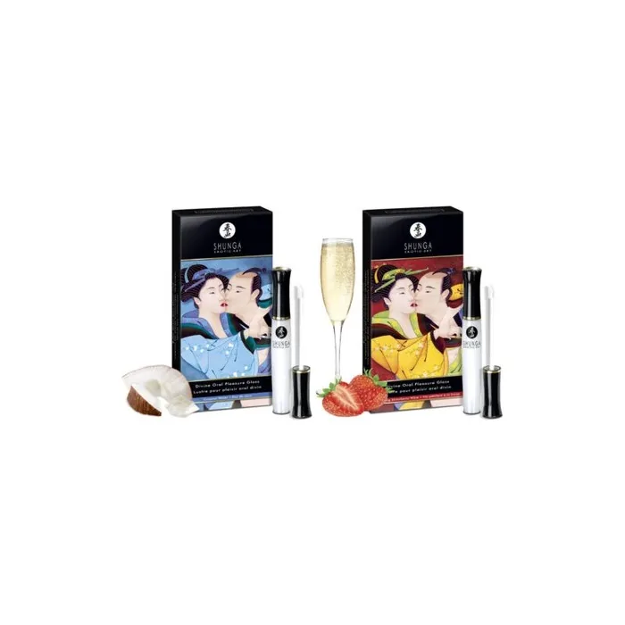 Shunga Divine Oral Pleasure Warming Cooling Tingling Flavored Lip Gloss