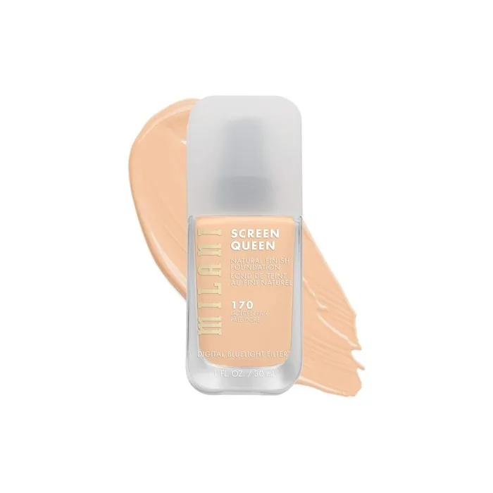 Milani Screen Queen Liquid Foundation Makeup with Digital Bluelight Filter Technology Golden Fair
