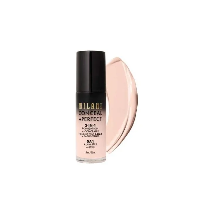 Milani Conceal + Perfect 2-in-1 Foundation + Concealer Alabaster 1 Fl. Oz. Cruelty-Free Liquid Foundation