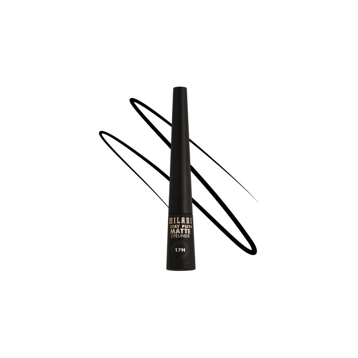 Milani Stay Put Matte 17HR Liquid Eyeliner Black Matte 0.09 Fl. Oz. Vegan Cruelty-Free Line & Define Eyes with High Pigment Shades for Long-Lasting Wear