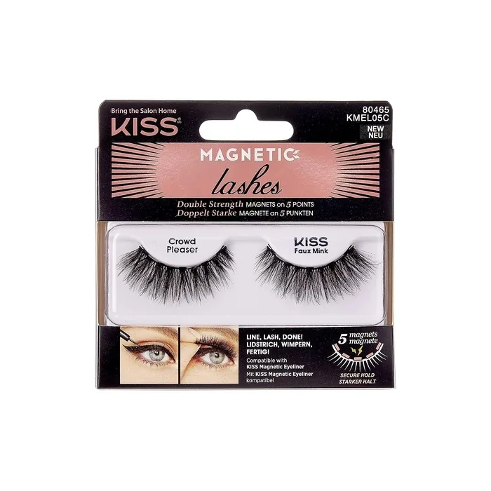 KISS Magnetic Lash Collection Crowd Pleaser False Eyelashes with 5 Double Strength Magnets