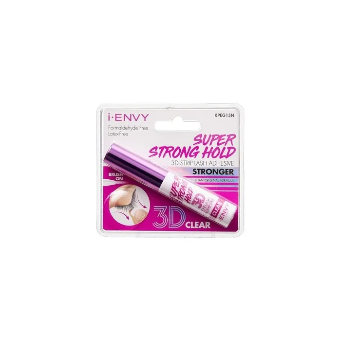 Ienvy By Kiss Super Strong Hold 3D Strip Lash Glue Clear Waterproof Brush-On