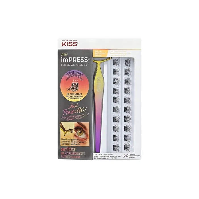 KISS imPRESS Press-On Falsies Eyelash Clusters Kit Natural Black