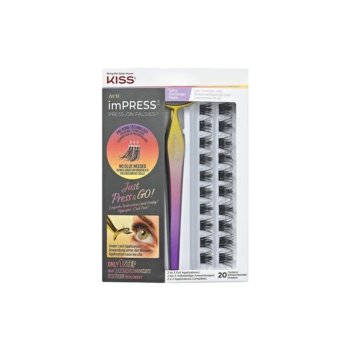 KISS imPRESS Press-On Falsies Eyelash Clusters Kit Spiky Black