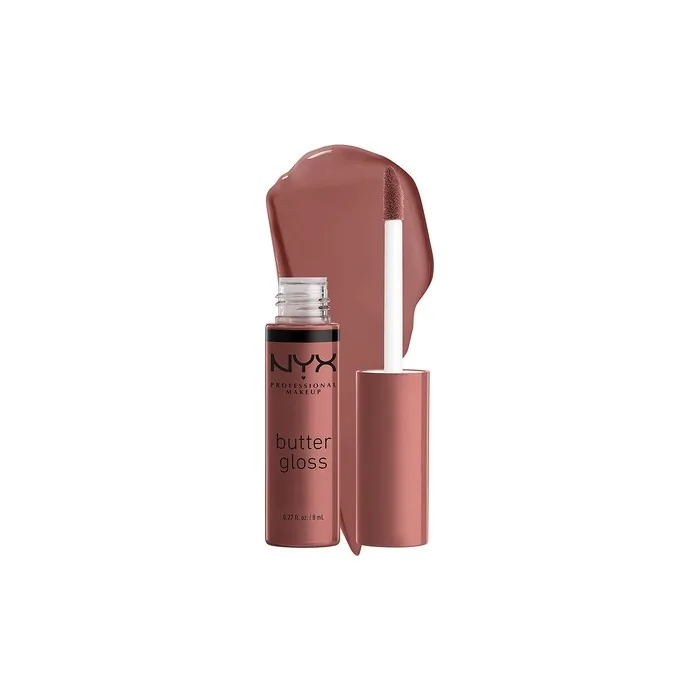 NYX Professional Makeup Butter Gloss Brown Sugar Spiked Toffee Non-Sticky Lip Gloss 0.27 Fl Oz