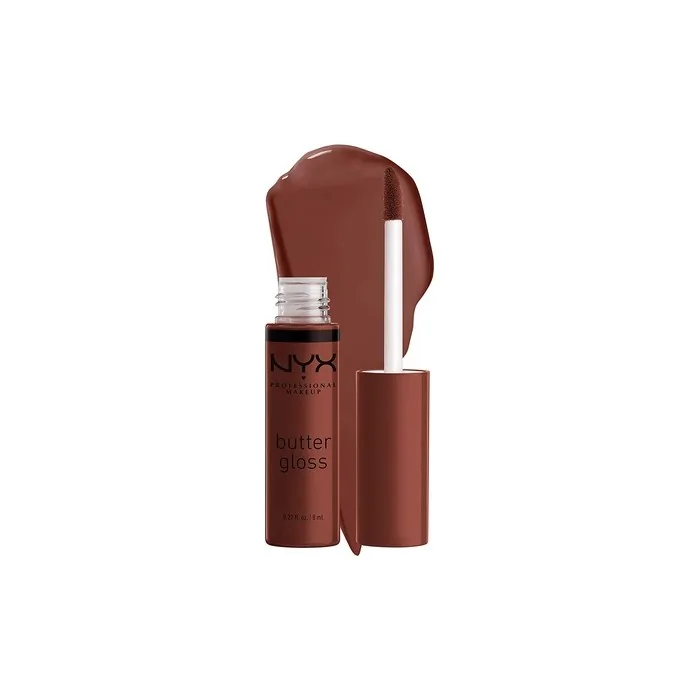 NYX Professional Makeup Butter Gloss Brown Sugar Non-Sticky Lip Gloss 0.27 Fl Oz - Brownie Drip