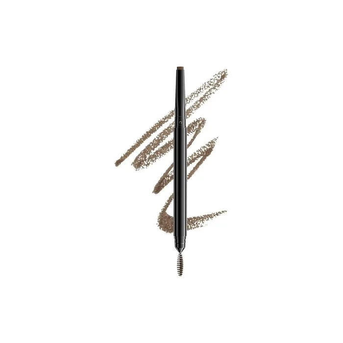 NYX Professional Makeup Precision Brow Pencil Dual Ended with Flat Tip Pencil and Spoolie Brush Vegan Formula Shade Ash Brown 04