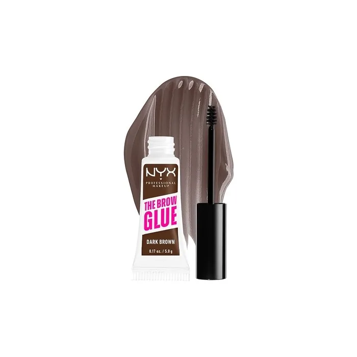 NYX Professional Makeup The Brow Glue Extreme Hold Tinted Eyebrow Gel Dark Brown 0.17 Fl Oz