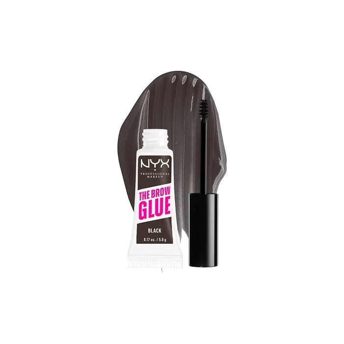NYX Professional Makeup The Brow Glue Extreme Hold Tinted Eyebrow Gel Black 0.17 Fl Oz