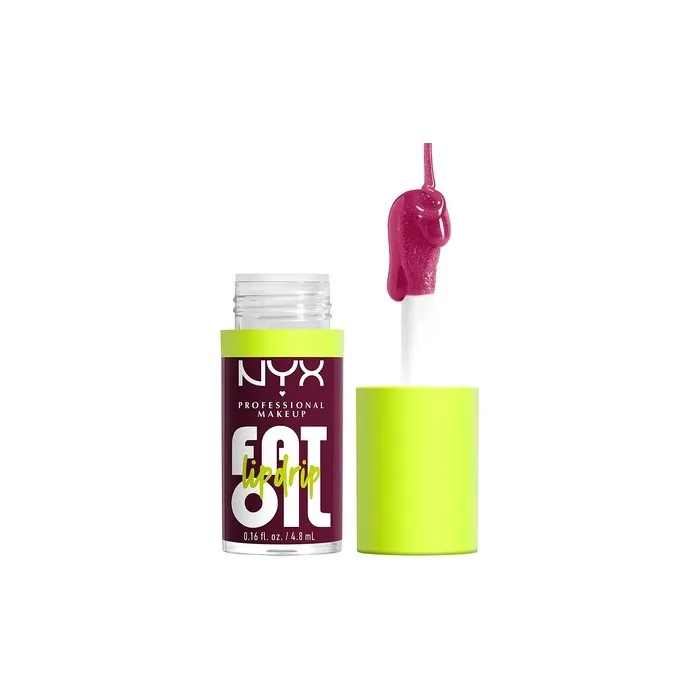 NYX Professional Makeup Fat Oil Lip Drip Moisturizing Vegan Tinted Lip Gloss That's Chic Deep Berry