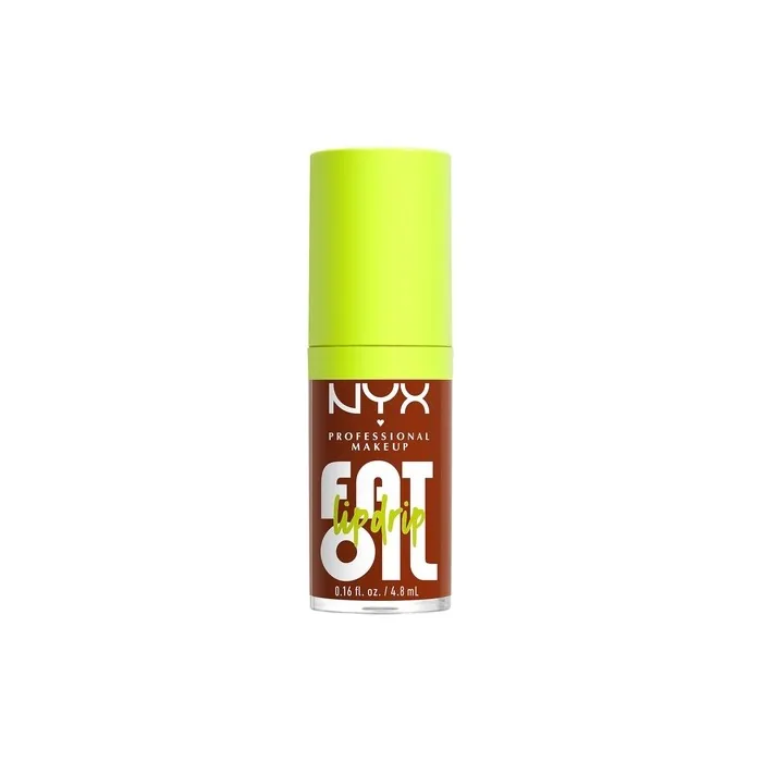 NYX Professional Makeup Lip Gloss High Shine Non-Sticky Finish 12 Hours Hydrating Fat Applicator With Squalane Raspberry and Cloudberry Oils Fat Oil Lip Drip Shade Scrollin