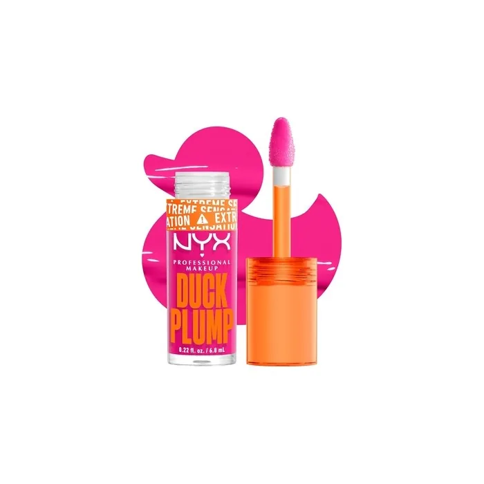 NYX Professional Makeup Lip Gloss with Pouty Effect Glossy Finish and Intense Color Extreme Volume and Fullness thanks to Ginger Oil Vegan Formula Duck Plump Lip Lacquer Bubblegum Bae