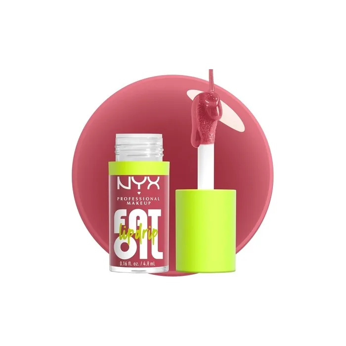 NYX PROFESSIONAL MAKEUP Fat Oil Lip Drip Moisturizing Shiny Vegan Tinted Lip Gloss Chillin Like a Villain Pale Dusty Rose 0.16 Fl Oz