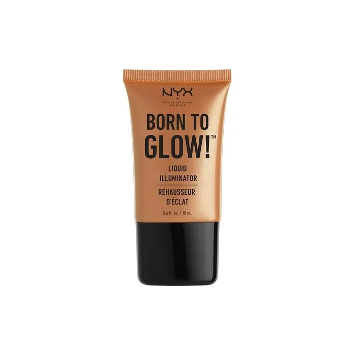 NYX Professional Makeup Born to Glow Liquid Illuminator Pure Gold 03 - Liquid Shimmer Highlighter and Foundation Base with Vegan Formula
