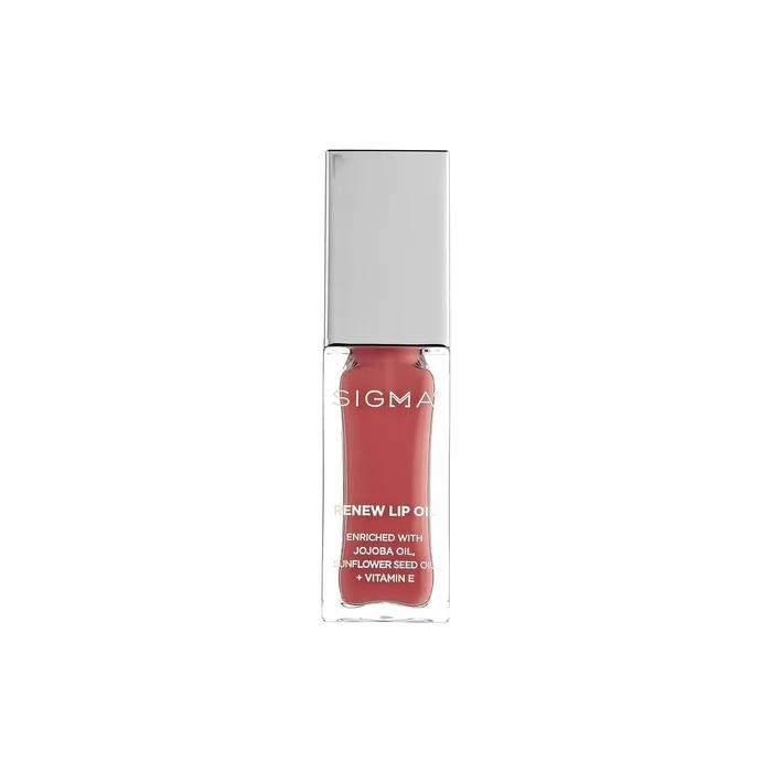 Sigma Beauty Renew Lip Oil Fresh Pink Sheen Nourishing Non Sticky Lip Oil with Subtle Sheen Paraben Free Lip Gloss Tranquil
