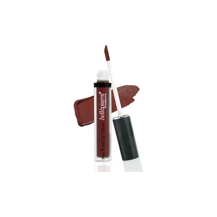 Bellapierre Kiss Proof Lip Crème Richly Pigmented Smooth Matte Finish 100% Natural Formulation Non-Toxic and Paraben Free Long Lasting Nourishing Color Brown Shell