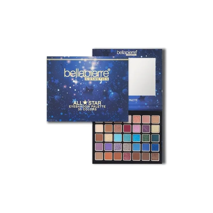 Bellapierre All-Stars Eyeshadow Palette 35 Shades in Matte, Satin, Shimmer, and Foil Finishes Non-Toxic and Paraben Free Vegan and Cruelty Free