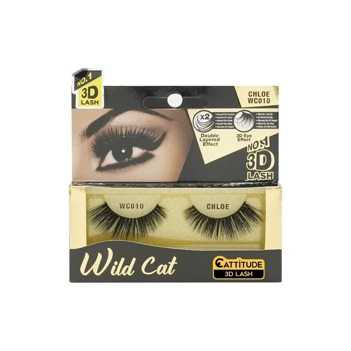 Cattitude 3d Lashes Chloe Wild Cat False Lashes Lightweight Reusable Crueltyfree