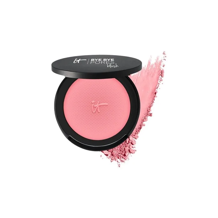 IT Cosmetics Bye Bye Pores Blush Sheer Buildable Color with Silk Hydrolyzed Collagen Peptides Antioxidants 0.192 oz Je Ne Sai Quoi Bright Pink