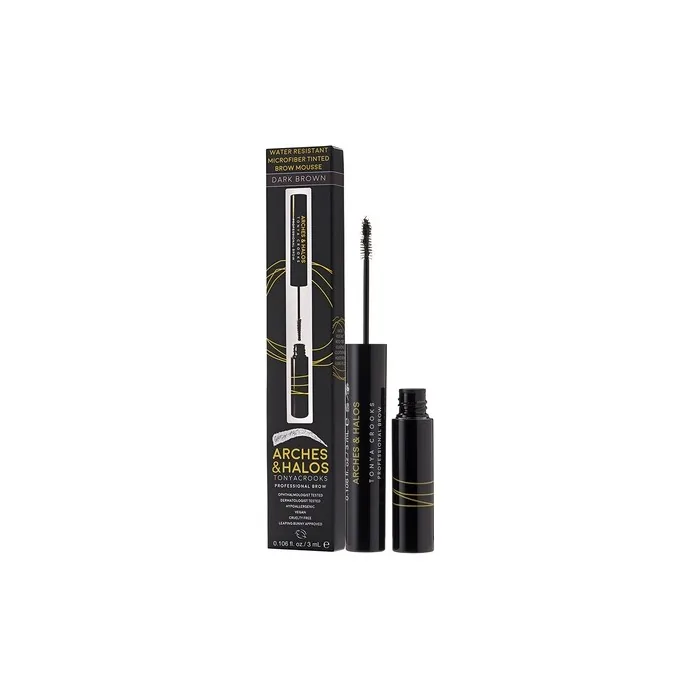 Arches And Halos Microfiber Tinted Brow Mousse Waterproof Dark Brown 0106 Oz