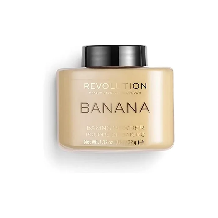 Makeup Revolution Loose Baking Powder Prolongs Makeup Wear Setting Powder Banana for Medium Skin Tones 32g