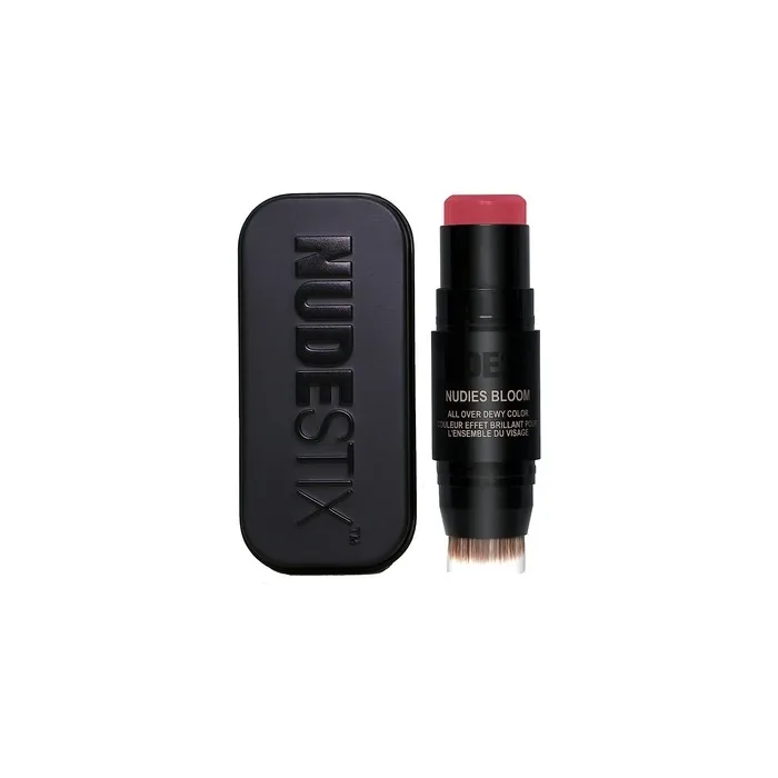 NudeStix Nudies Bloom Blush Stick with Blending Brush 3-in-1 Dewy Color for Cheeks Eyes Lips 0.25oz 7g Bohemian Rose