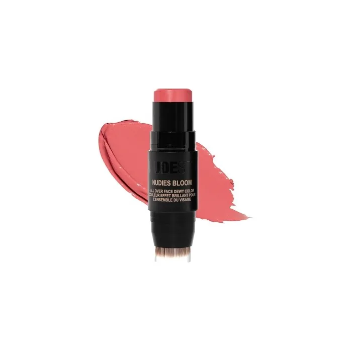 Nudestix Nudies Bloom Dewy and Radiant Cream Blush 3-in-1 All Over Face Colour For Cheeks, Eyes and Lips with Blending Brush Sweet Cheeks