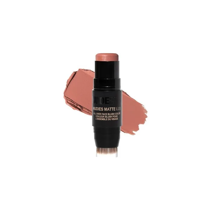 Nudestix Nudies Matte Lux Cream Blush 3-in-1 All Over Face Colour For Cheeks Eyes and Lips with Blending Blush Nude Buff 1 Count