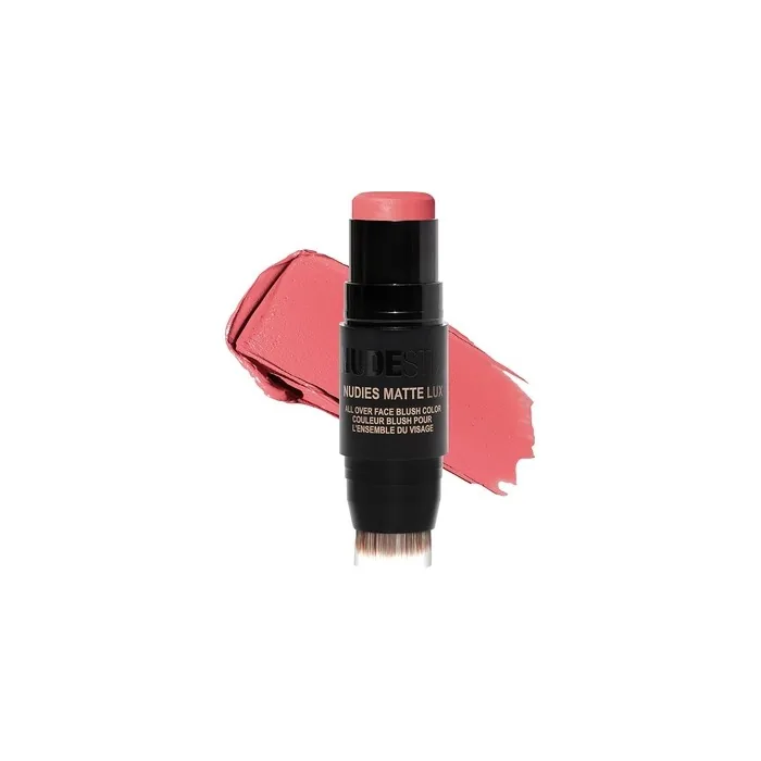 Nudestix Nudies Matte Lux Cream Blush 3-in-1 All Over Face Colour For Cheeks Eyes and Lips with Blending Blush Juicy Melons 1 Count