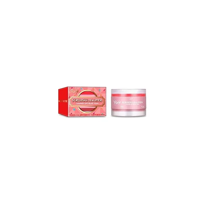 Rude Scrubski & Balmer Lip Exfoliator and Lip Balm Juicy Peach