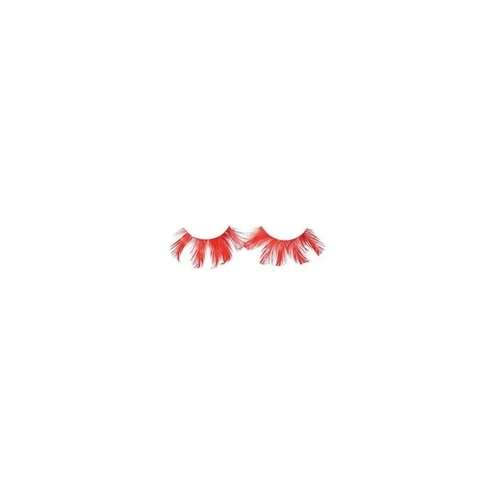 Shophair Crazy Feather Red False Eyelashes X2 With Glue
