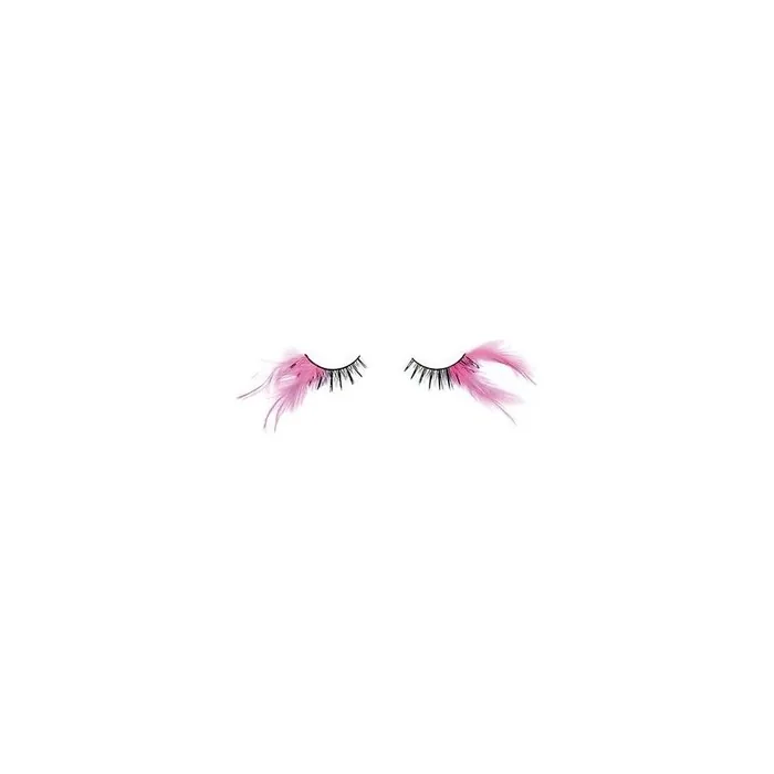 Shophair Crazy Feather False Eyelashes Black And Fuchsia X2 With Glue