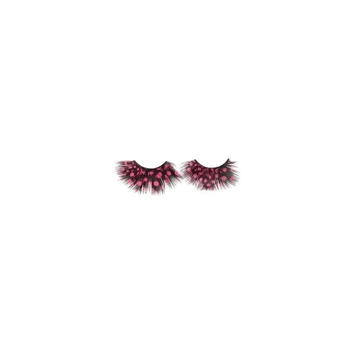 Shophair Crazy Feather False Eyelashes Black Fuchsia Weight X2 With Glue